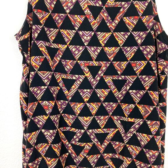 Lularoe Joy Vest Duster Size S Geometric Black Purple Side Slits Boho Artwear - Picture 5 of 6